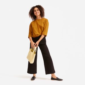 Alternative view of The Wide-Leg Crop Pant | Black | Regular