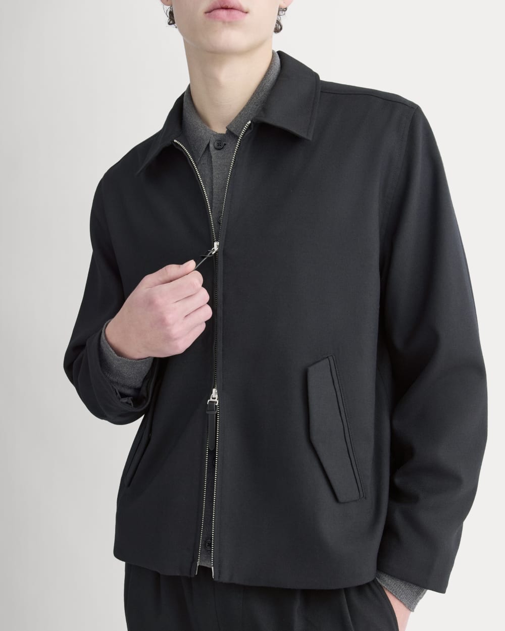 Tailored Zip Jacket | Black - Image 4