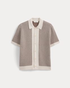 Alternative view of Button-Down Resort Polo | Birch/Brown
