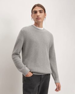 The No-Sweat Ribbed Crew | Heathered Grey