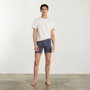 Alternative view of The Supima® Longer Boxer Brief | Uniform | Heather Blue