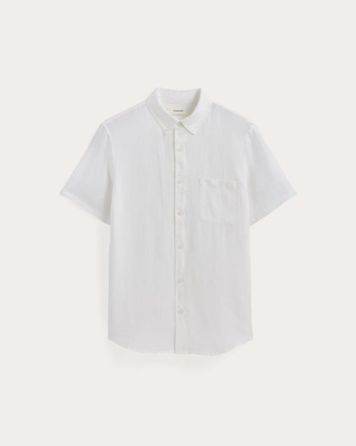 Alternative view of The Classic Short-Sleeve Shirt in Linen | White