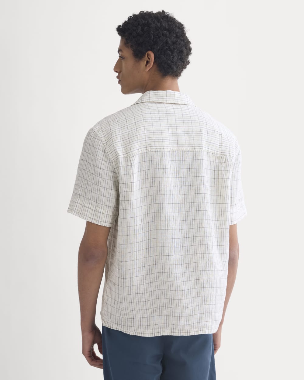 Linen Resort Shirt | Bone Plaid - Image 5