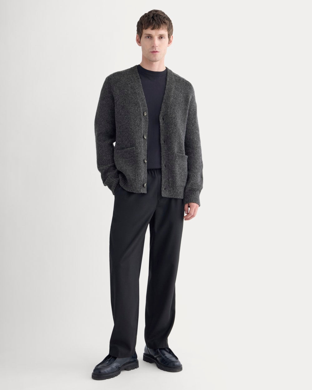 The Cloud Relaxed Cardigan | Heathered Soot - Image 3