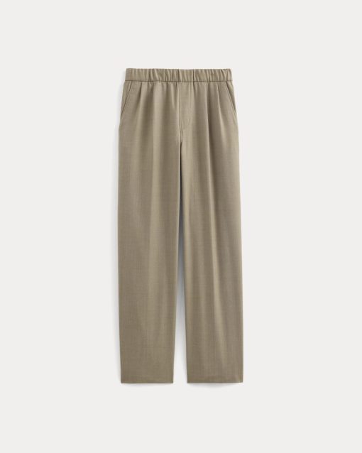 Alternative view of Pleated Trouser in Tailor Twill | Light Taupe