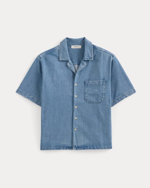 Lightweight Denim Resort Shirt | Light Indigo