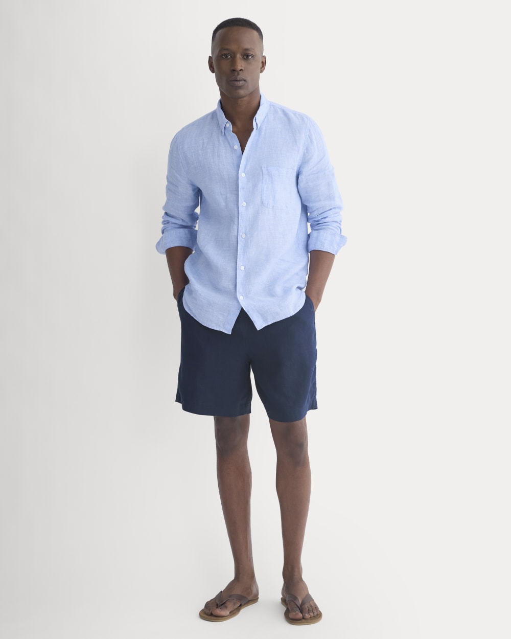 Linen Easy Short | Navy - Image 3