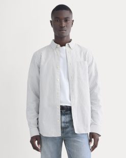 The Slim Oxford Shirt | Bone/Navy | Tall