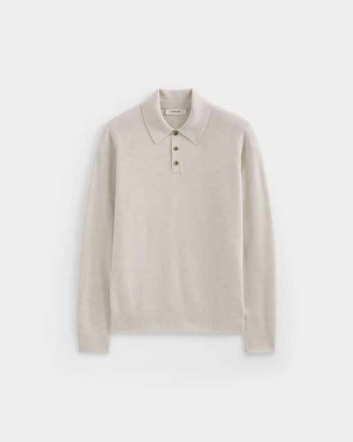 Alternative view of Ultrasoft Polo Sweater | Heathered Oat
