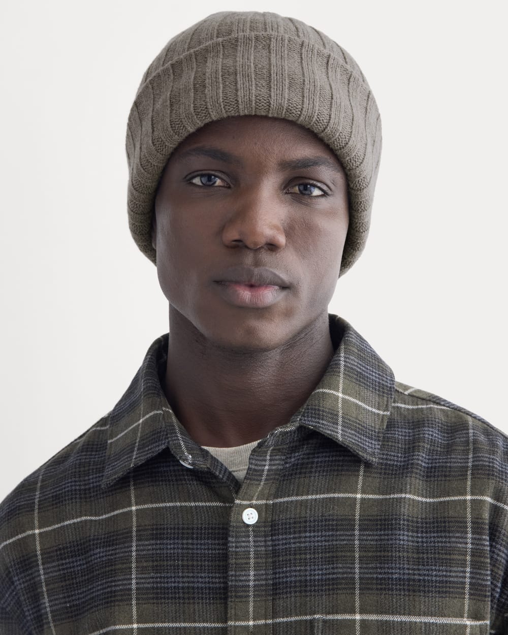 Chunky Ribbed Beanie | Taupe Melange - Image 2