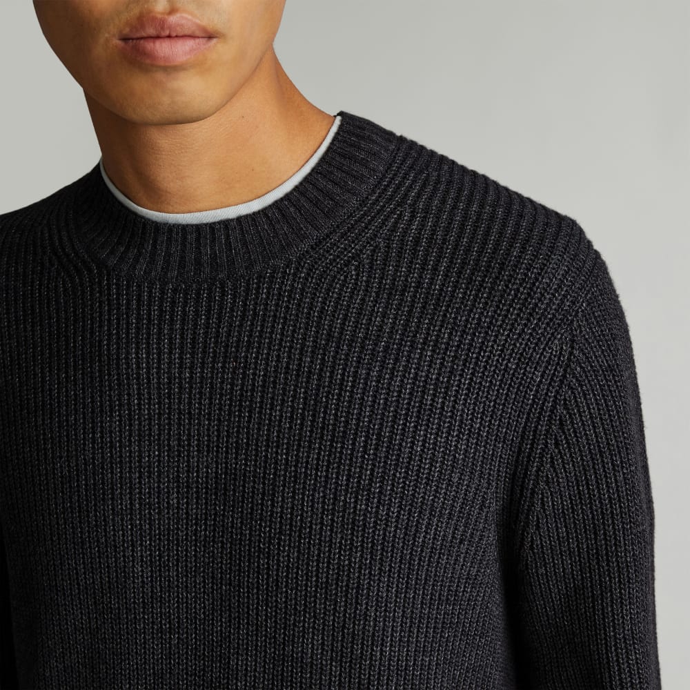 The No-Sweat Ribbed Crew | Heather Ash - Image 4