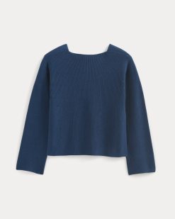 Alternative view of The Boatneck Top in Everyday Cotton | Deep Lazuli Blue