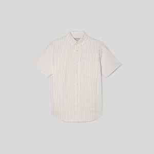 Alternative view of The Organic Short Sleeve Oxford Shirt | Sahara / Off-White