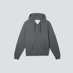 Alternative view of The Organic Track Full Zip | Dark Heather Grey