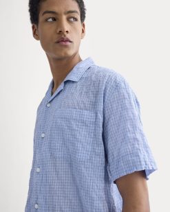 Textured Voile Resort Shirt | Open Air Plaid