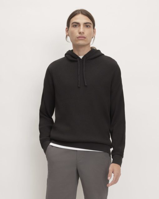 The Waffle-Knit Hoodie | Black