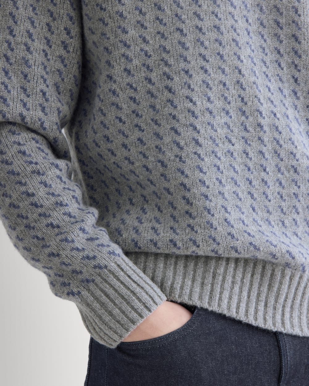 Wool Cashmere Nordic Crew | Vintage Heather Grey - Image 3
