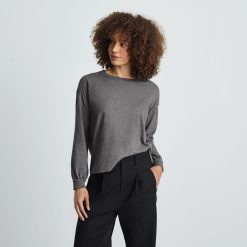 Alternative view of The Organic Cotton Long-Sleeve Tee | Charcoal