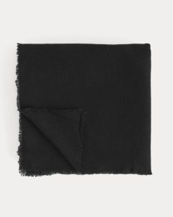 Alternative view of The Feather Cashmere Bandana | Black
