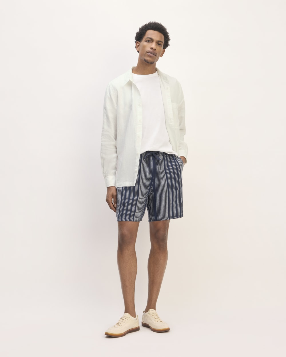 The Linen Straight Hem Shirt | White - Image 3