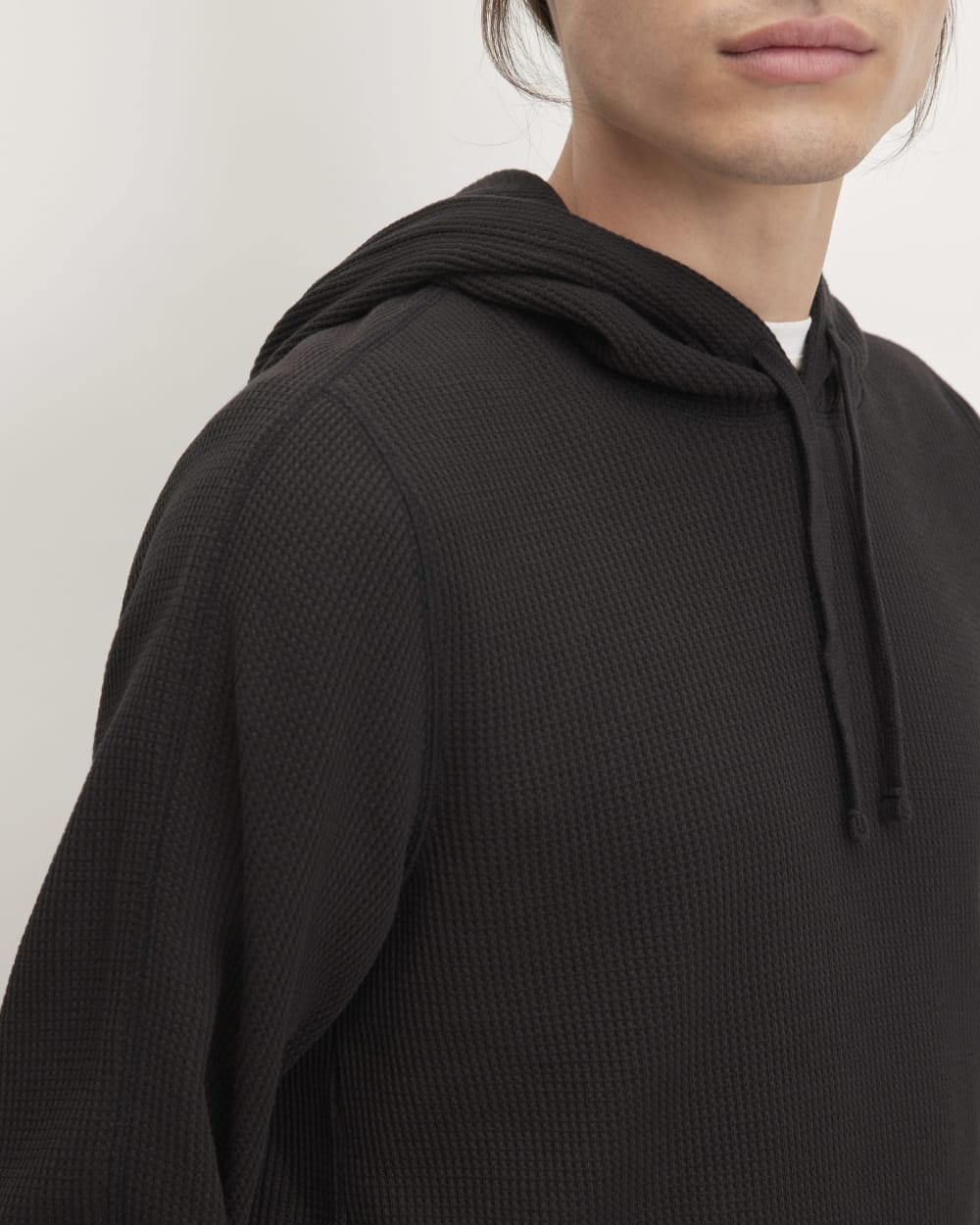 The Waffle-Knit Hoodie | Black - Image 4