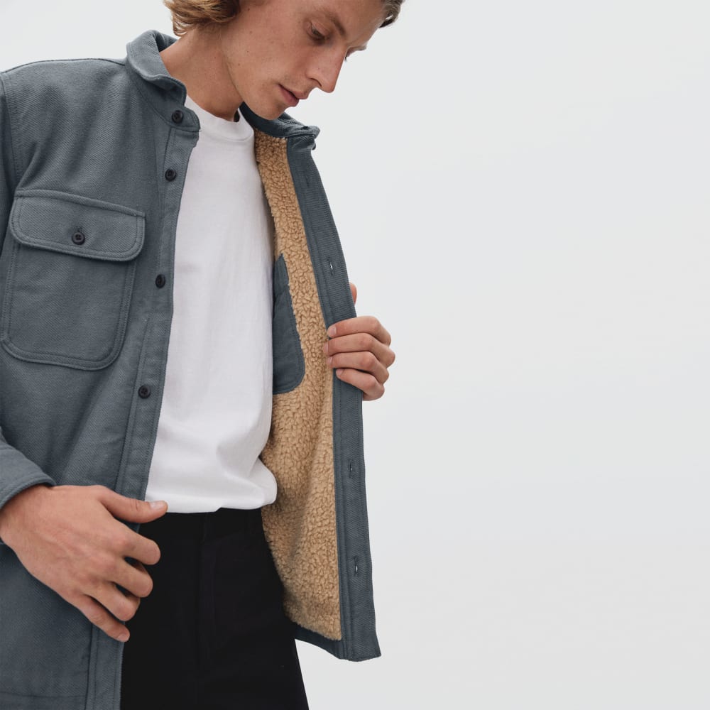 The ReNew Fleece-Lined Heavyweight Overshirt | Slate - Image 3