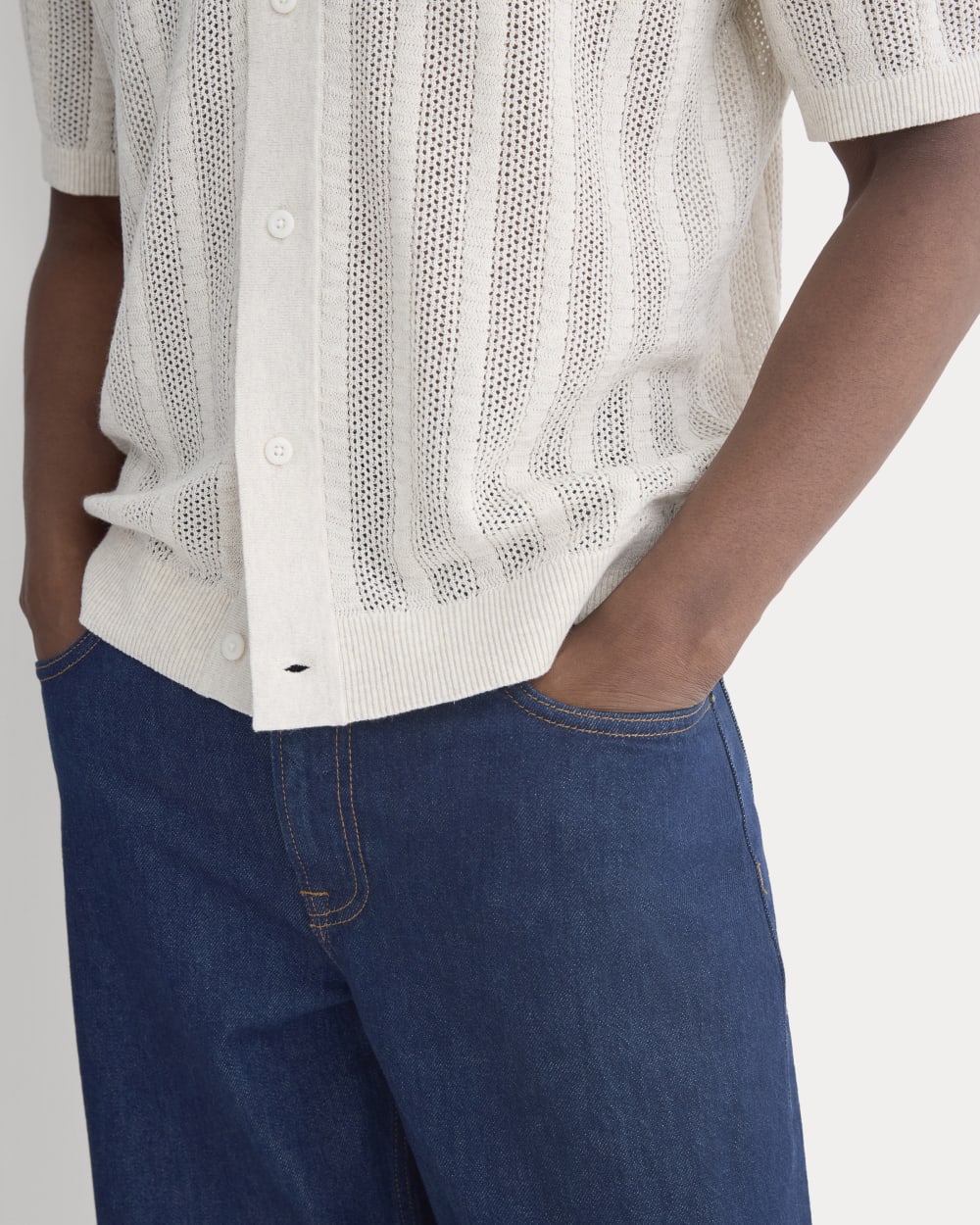 Textured Knit Resort Shirt | Heathered Oat - Image 4