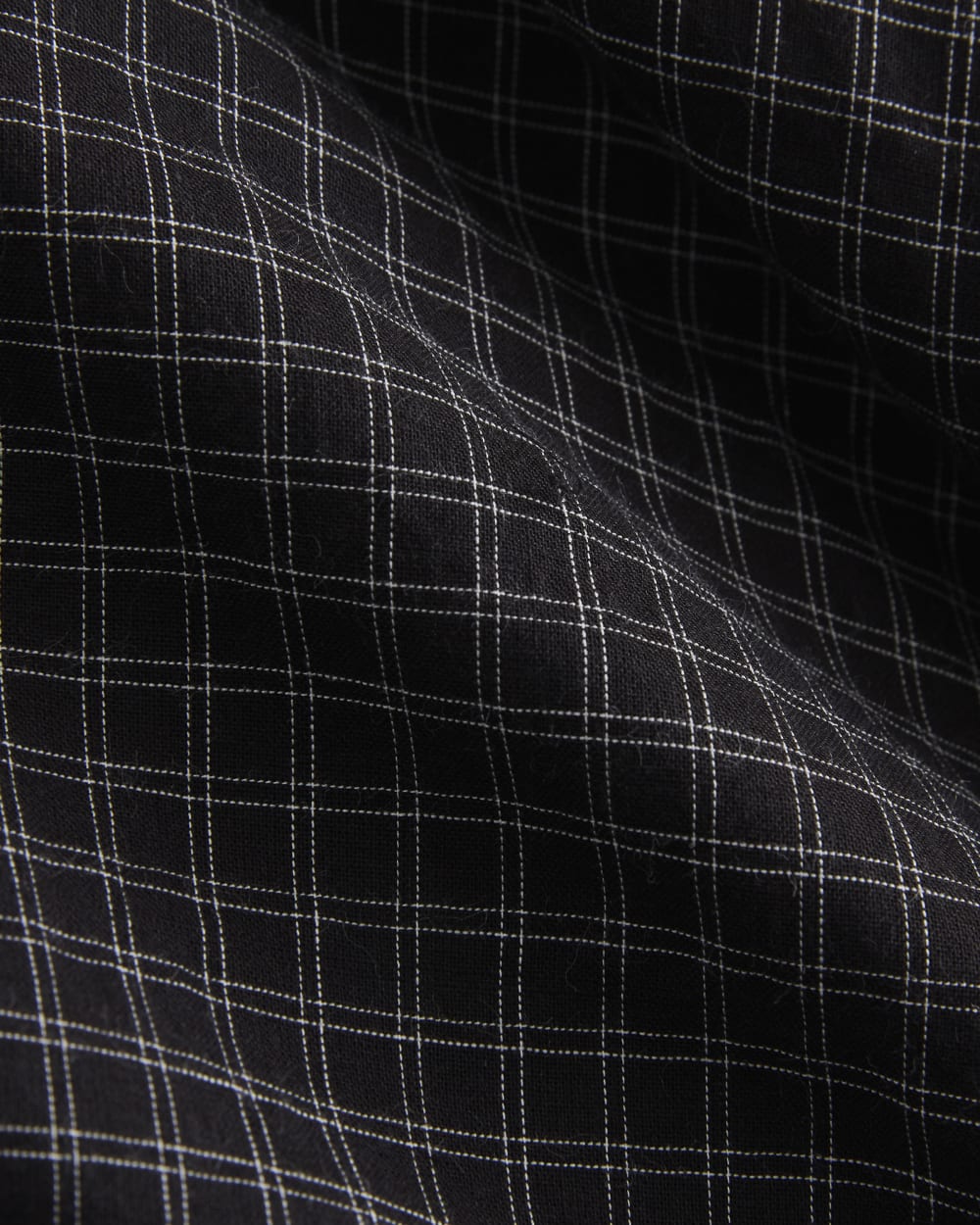 Textured Voile Resort Shirt | Black Plaid - Image 7