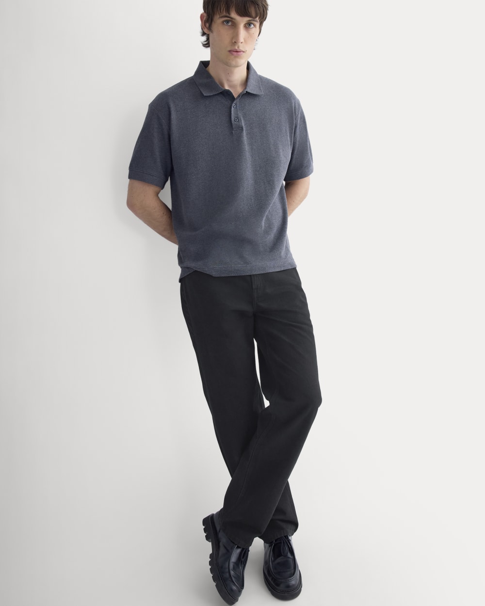Classic Piqué Polo | Heathered Graphite - Image 3
