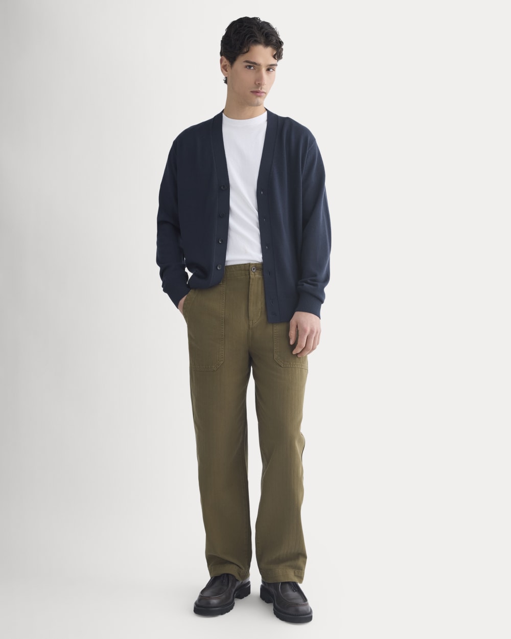 Relaxed Herringbone Fatigue Pants | Beech - Image 4