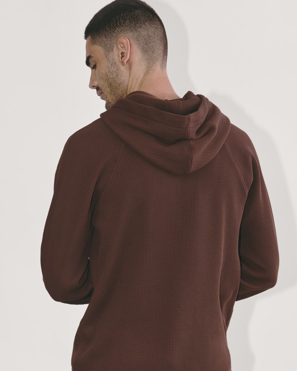 The Waffle-Knit Hoodie | Dark Mahogany - Image 7