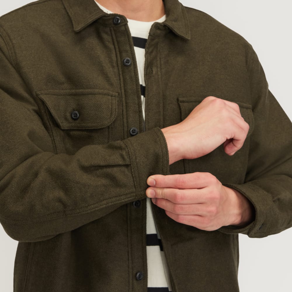 The ReNew Fleece-Lined Heavyweight Overshirt | Heathered Green - Image 4