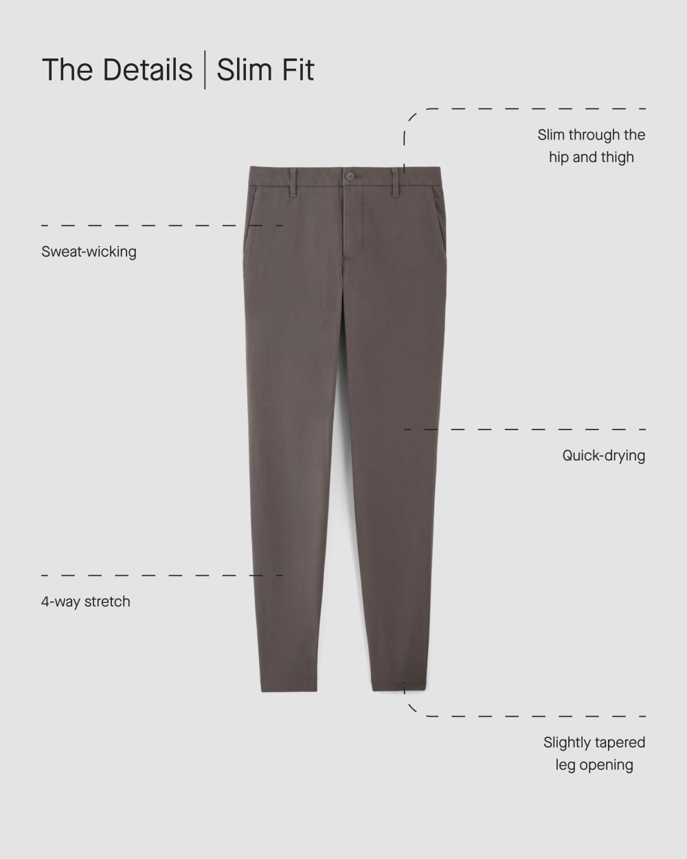 The Performance Chino | Uniform | Chocolate Brown | Slim - Image 3