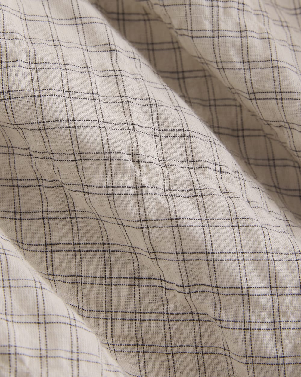 Textured Voile Resort Shirt | Natural Plaid - Image 6