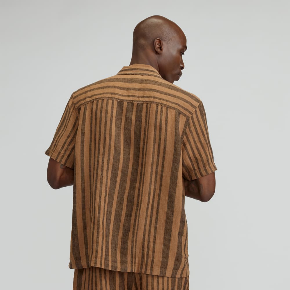The Resort Shirt in Linen | Toasted Coconut / Black - Image 3