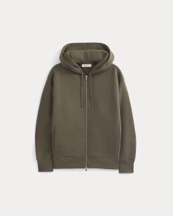 Alternative view of Luxe Fleece Full-Zip Hoodie | Olive Night