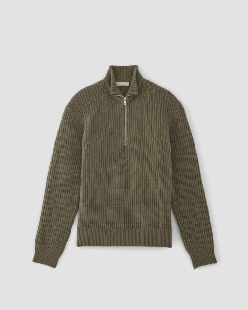 Alternative view of The Felted Merino Half-Zip Sweater | Kalamata