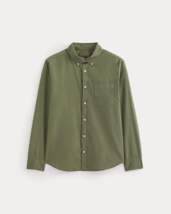 Alternative view of Washed Poplin Shirt | Lichen Green