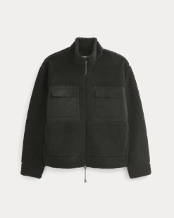 Alternative view of ReTrack Fleece Zip-Up | Black