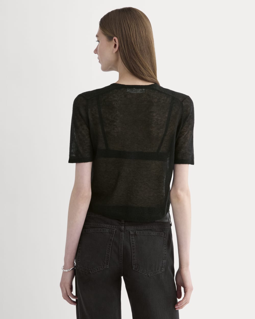 The Air Alpaca™ Short-Sleeve Cardigan | Black - Image 5
