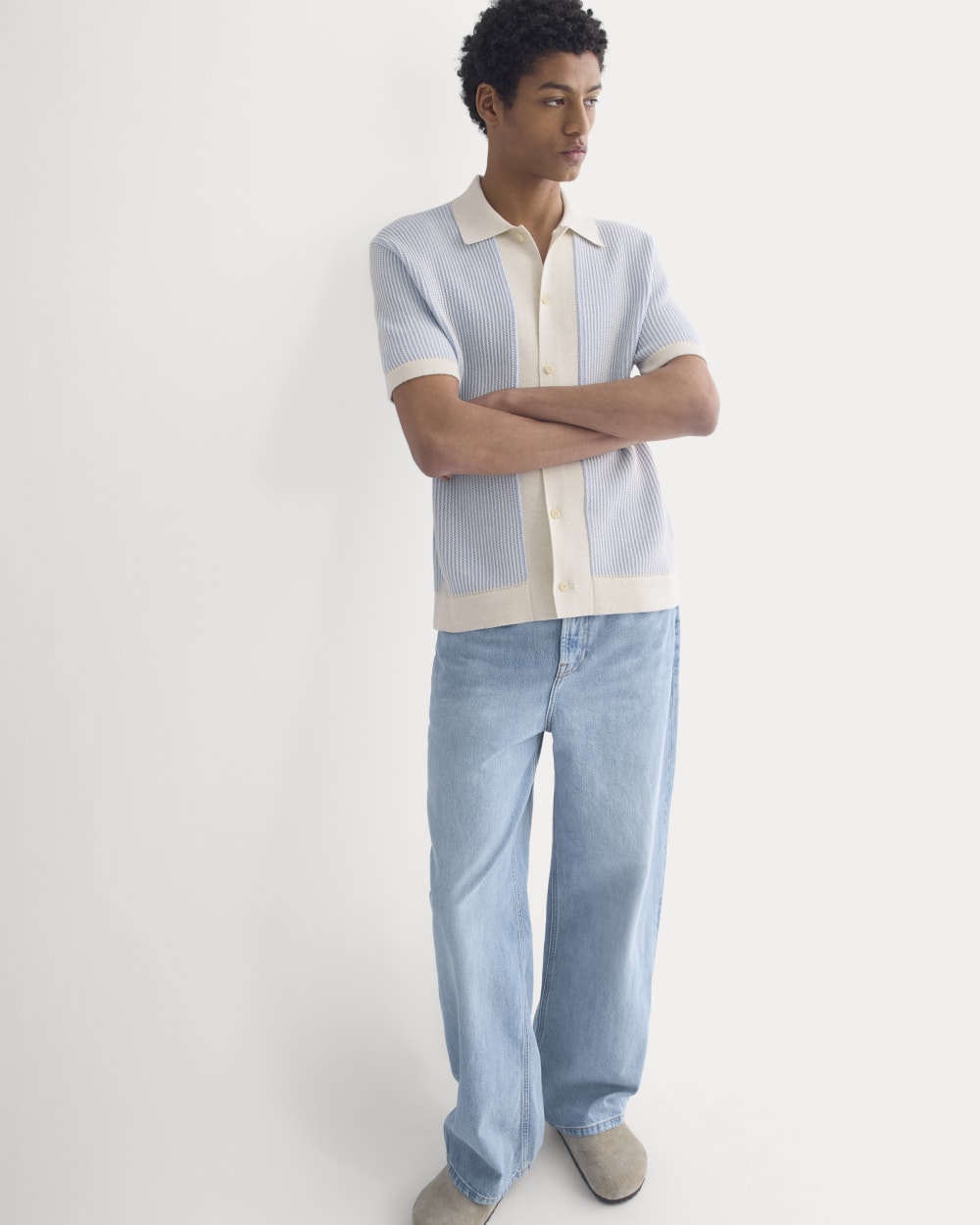 Button-Down Resort Polo | Light Heathered Oat/Open Air - Image 6