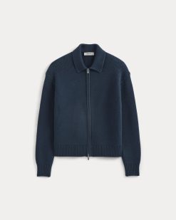 Alternative view of Honeycomb Sweater Jacket | Midnight Navy
