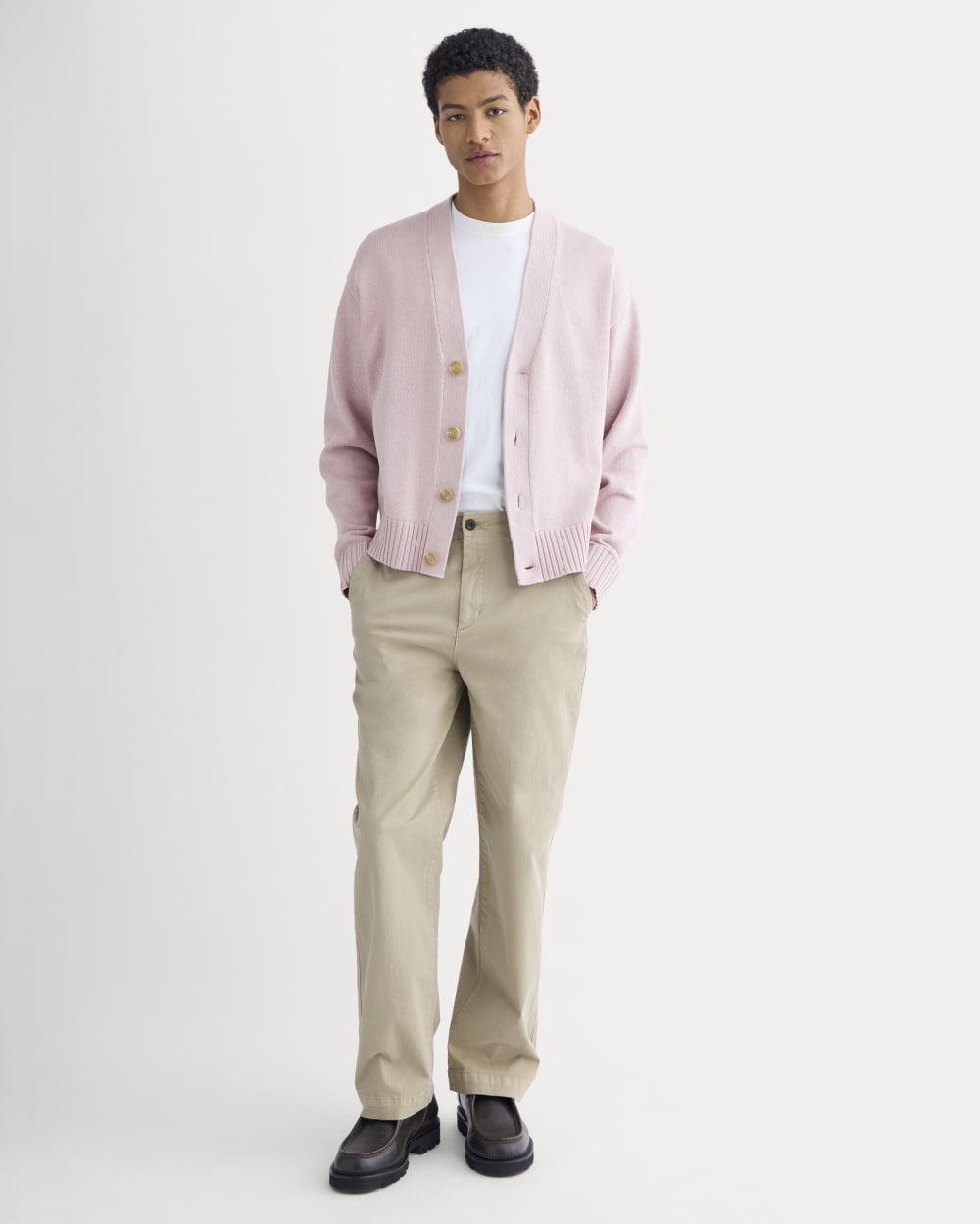 Cropped Cardigan in Everyday Cotton | Burnished Lilac - Image 3