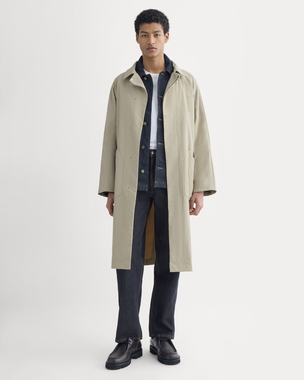 Re:Cycled Nylon Mac Coat | Trench Coat Khaki - Image 3