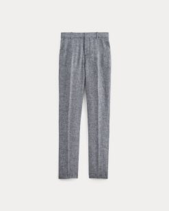 Alternative view of The Linen Trouser | Navy Chambray
