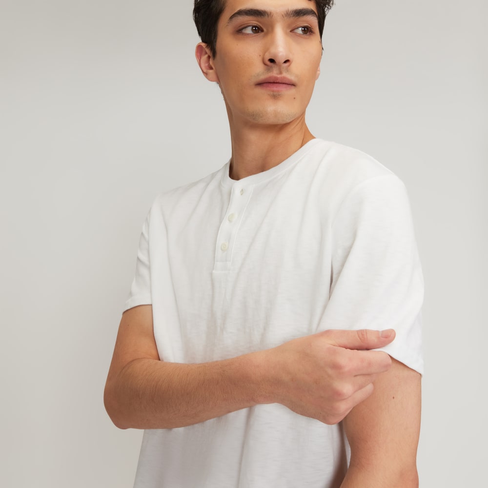 The Cotton Slub Henley | White - Image 4