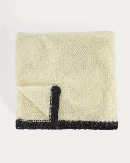 Alternative view of Plush Alpaca Scarf | Bone/ Black