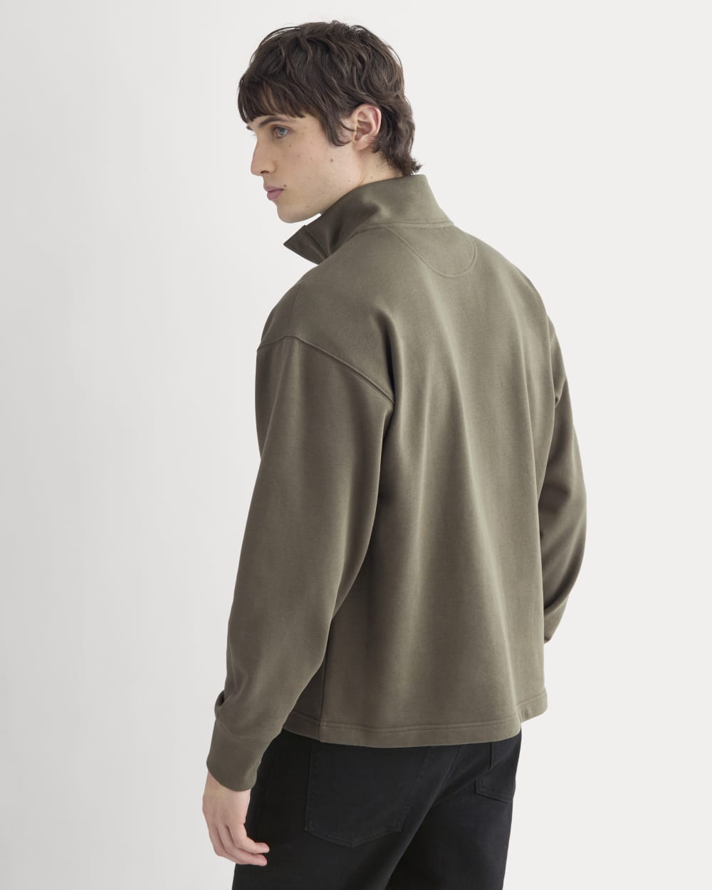Off-Duty Terry Pullover | Olive Night - Image 5