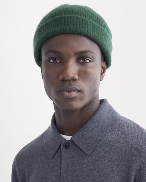 Alternative view of Cashmere Docker Beanie | Dark Green
