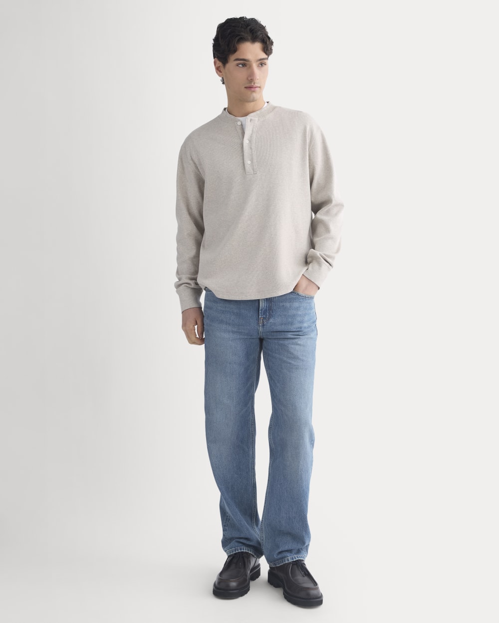 Vintage Rib Henley | Heathered Oatmeal - Image 4